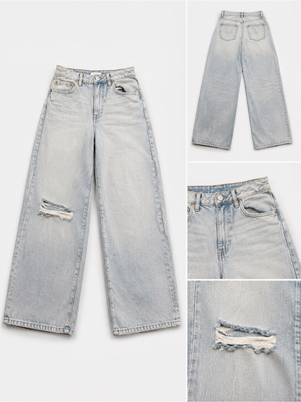 Garage Light Wash High Rise Wide Leg Jeans